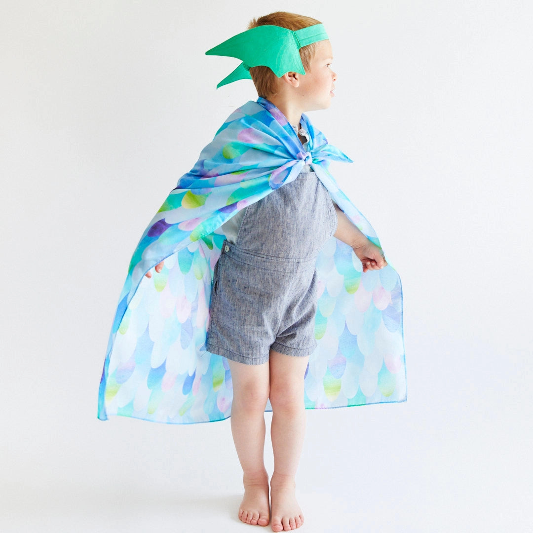 Große Spielseide Blauer Drache - Sarah's Silks