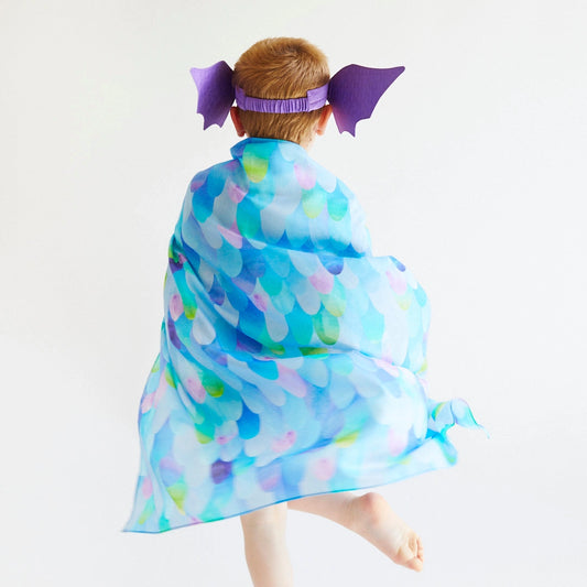 Große Spielseide Blauer Drache - Sarah's Silks