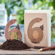 Lade das Bild in den Galerie-Viewer, Grußkarte Saatstecker 6. Geburtstag mit Pflanzensamen