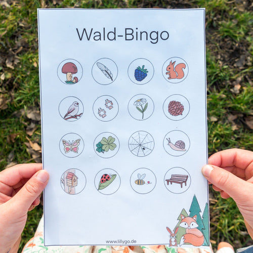 Waldbingo Vorlage download zum Ausdrucken als PDF Spielvorlagen zum Ausdrucken LillyGo 