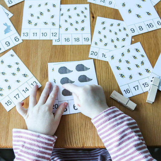 Zahlenkarten zum Ausdrucken - Klammerkarten Zahlen 1 bis 20 Spielvorlagen zum Ausdrucken LillyGo