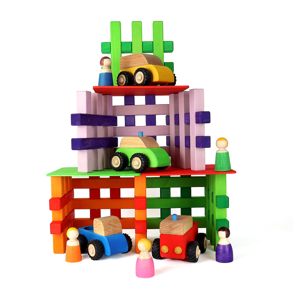 Holzauto gelb - Bauspiel