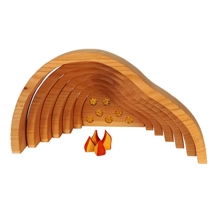 Construction set: Dragon's Cave with treasure and campfire 
