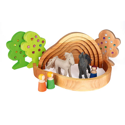Construction set: Dragon's Cave with treasure and campfire 