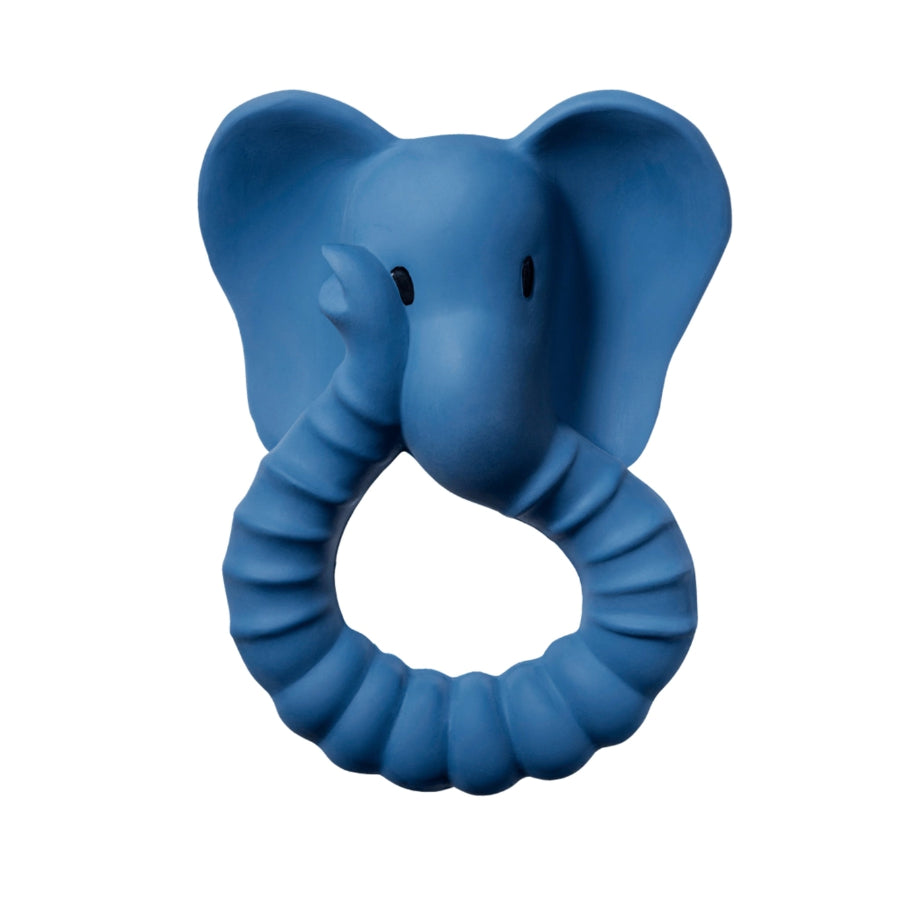 Beißring Elefant aus 100% Naturkautschuk - Blau