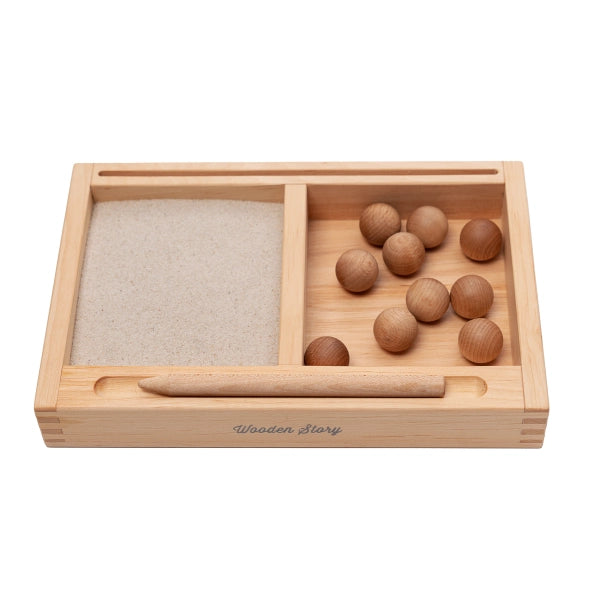 Montessori Sandtablett mit Kartenhalter - Wooden Story