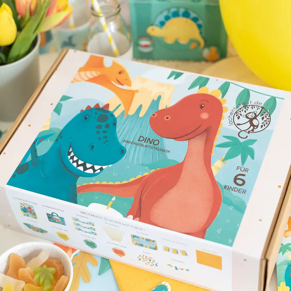 Mottobox Dino für den Kindergeburtstag - nachhaltige Deko