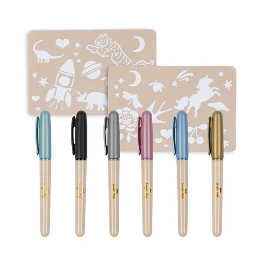 Tattoo Stifte Set mit Schablonen - TATTOO PEN SET - Konges Sløjd
