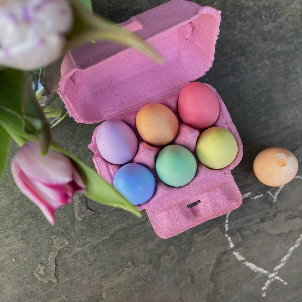 Sidewalk chalk eggs, 6 pieces - Chalk