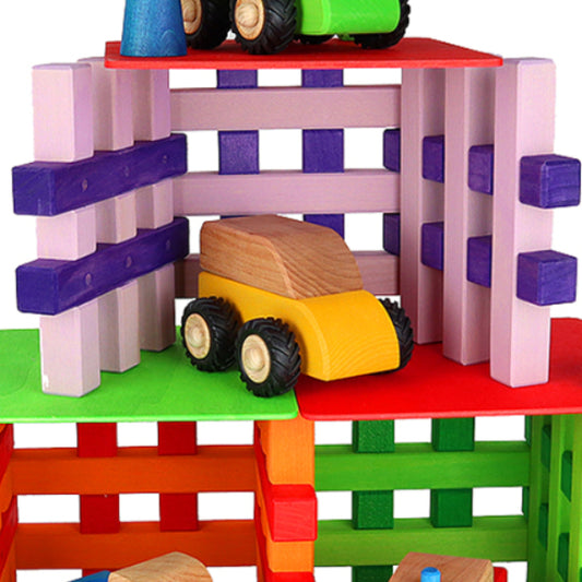 Holzauto gelb - Bauspiel