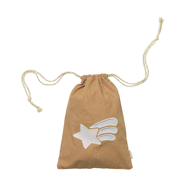Geschenkbeutel Shooting Star embroidery Caramel - Fabelab
