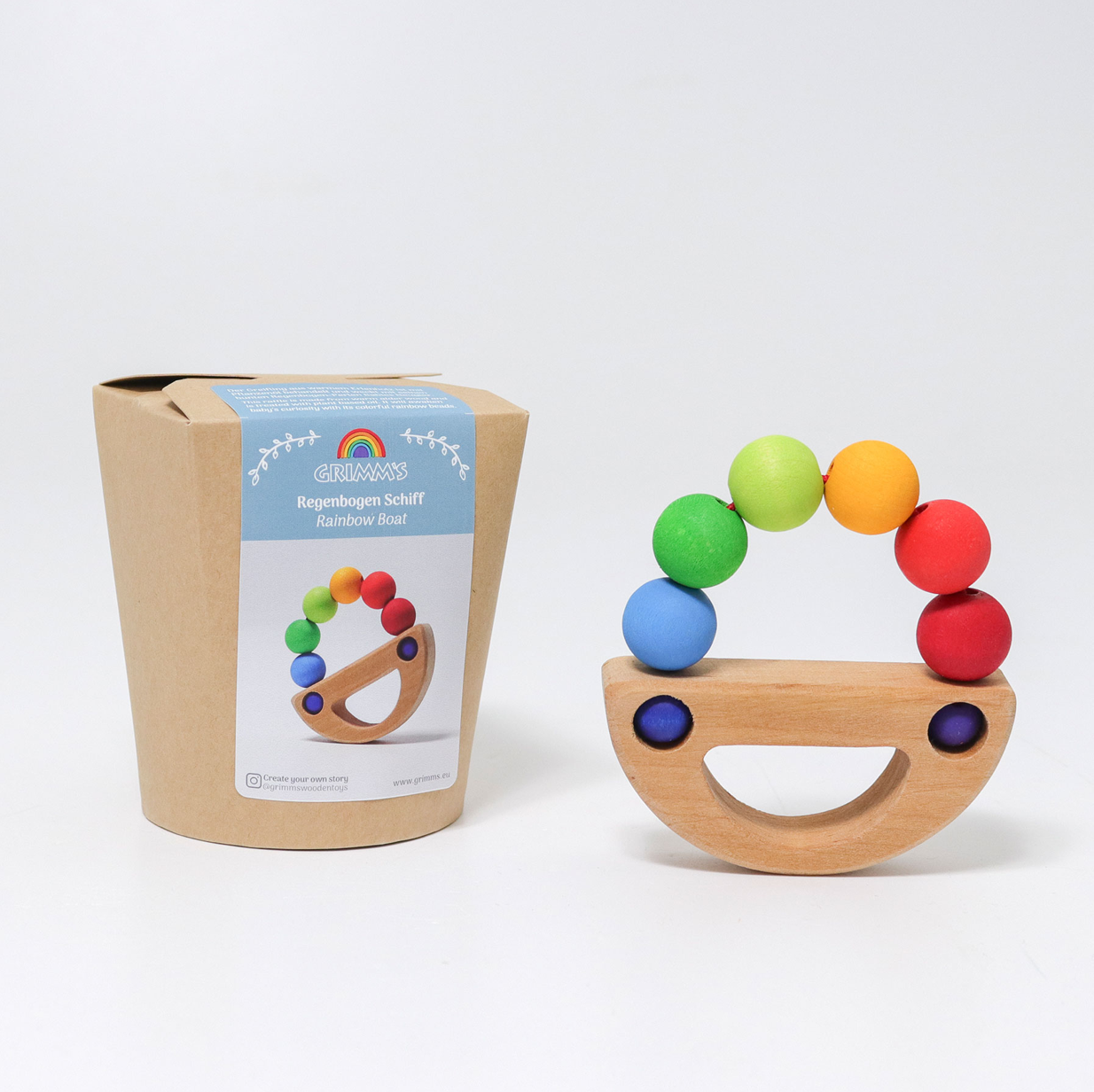Rainbow Ship Teething Ring by Grimm's