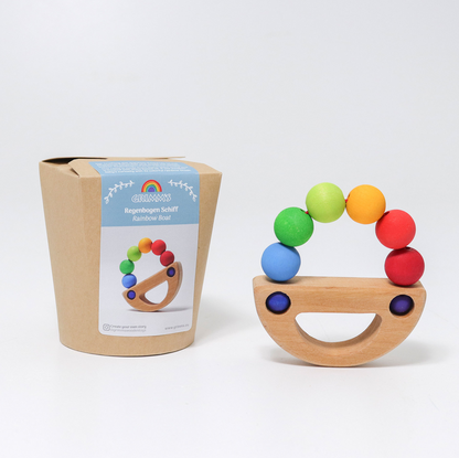 Rainbow Ship Teething Ring by Grimm's