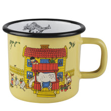 Lade das Bild in den Galerie-Viewer, Pippi Langstrumpf Villa Kunterbunt Emaillebecher / Tasse 370 ml
