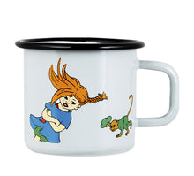 Lade das Bild in den Galerie-Viewer, Pippi Langstrumpf - das stärkste Mädchen der Welt Emaillebecher / Tasse 370 ml
