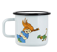 Lade das Bild in den Galerie-Viewer, Pippi Langstrumpf - das stärkste Mädchen der Welt Emaillebecher / Tasse 370 ml
