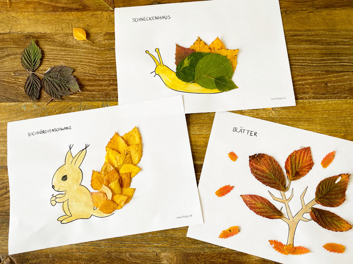 Bastelvorlage und Ausmalbild Herbst Spielvorlagen zum Ausdrucken LILLYGO 
