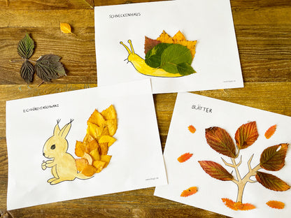 Bastelvorlage und Ausmalbild Herbst Spielvorlagen zum Ausdrucken LILLYGO 