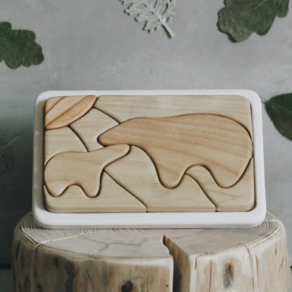 Mosaik Holzpuzzle Bär Holzspielzeug Tateplota 