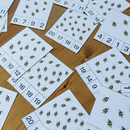 Zahlenkarten zum Ausdrucken - Klammerkarten Zahlen 1 bis 20 Spielvorlagen zum Ausdrucken LillyGo 